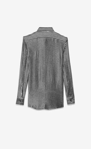 SAINT LAURENT クラシックシャツ レディース lamé silk mousseline shirt b_V4